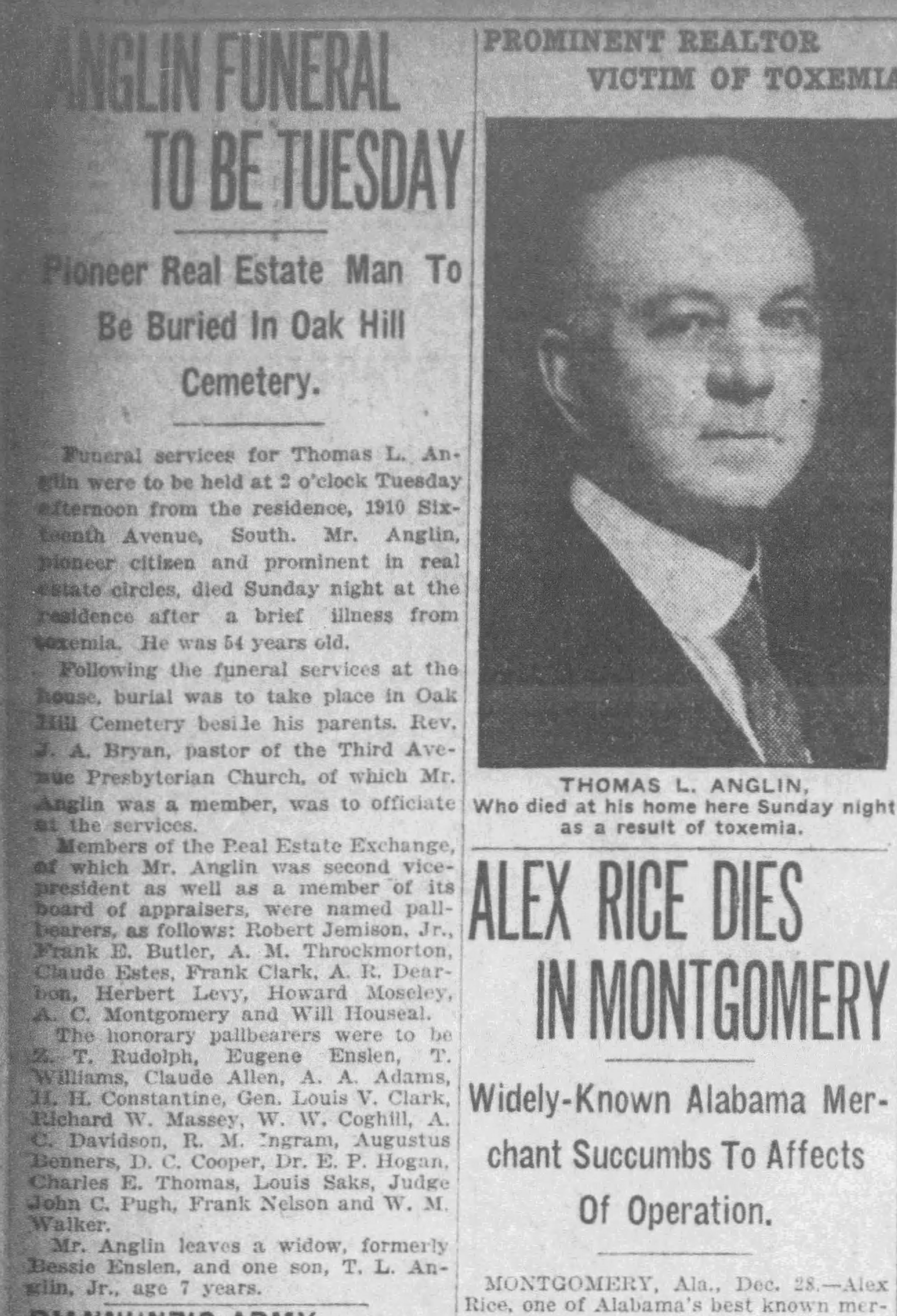 Tom L. Anglin obituary
